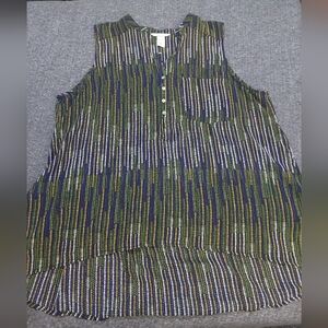 H&M hi-lo‎ semi-sheer sleeveless blouse 14